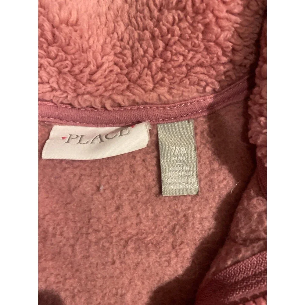 The Children’s Place Girls Sherpa Fleece Jacket Pink/Mauve Size 7/8